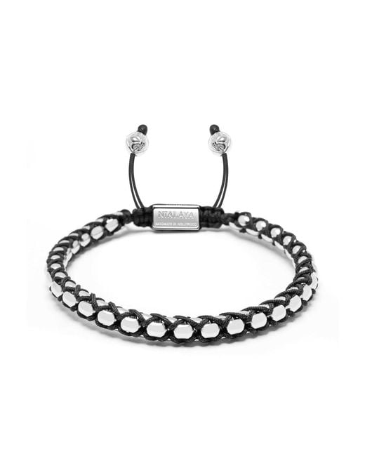 Nialaya Metallic String Box Chain Bracelet for men