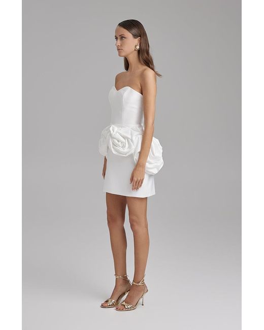 Baé Special Moments White Juno Dress + Rose Waist Sash