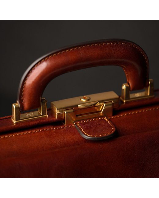 Time Resistance Brown Large Italian Leather Doctor Bag