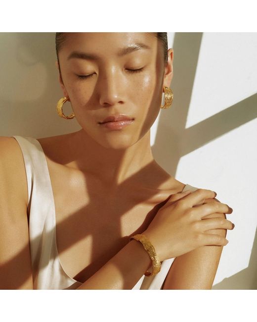 EVA REMENYI Metallic Archaic Chunky Hoop Earrings
