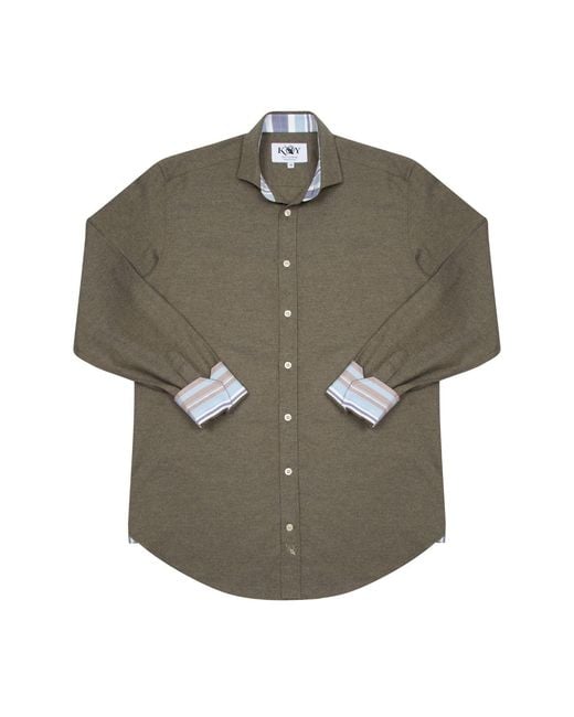 Koy Clothing Green Cotton-Cashmere Shirt for men
