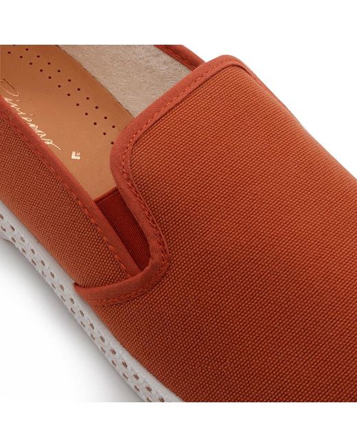 Rivieras Brown Classic Cotton Canvas Slip-On Loafer With Laces