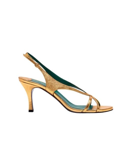 Florrie Metallic Matilda 75Mm Strappy Leather Sandal Vintage