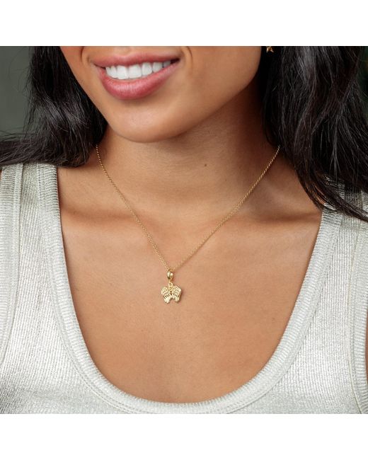 Lily Charmed Metallic Plated Angel Wings Charm Necklace