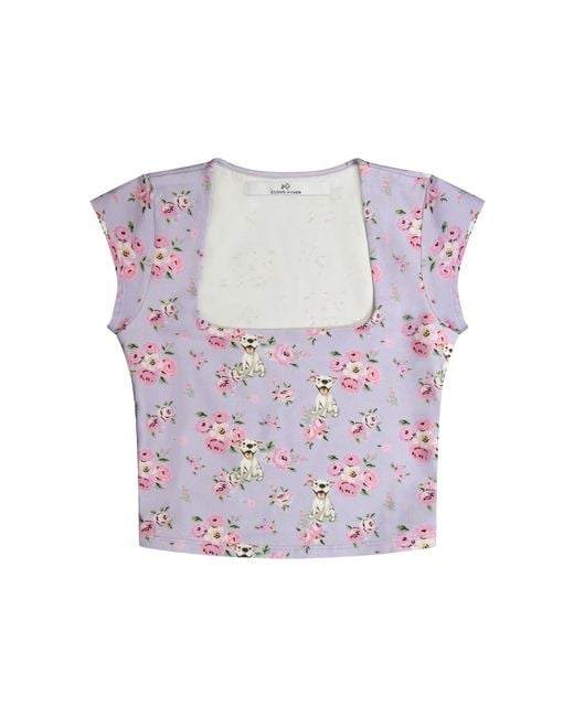 Cloud Haven Pink Smiling Pit Square Neck Tee