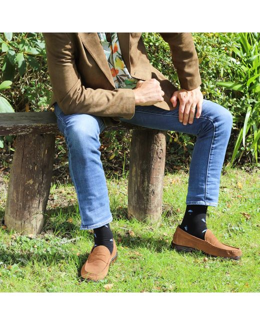 Peper Harow - Made in England Black Umbrella Socks – for men