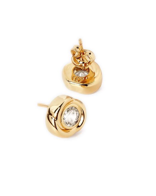 Potoska Metallic Carlo Flower Stud Earrings