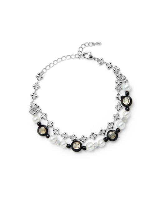 Undefined Jewelry Metallic Smile La Beaded Layered Bracelet Mmrz