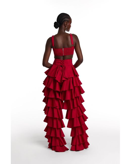 Ofuure Red Daria Ruffle Pants
