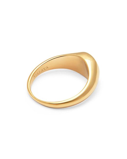 Nialaya Metallic Skyfall Mini Signet Ring for men