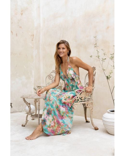 Sophia Alexia Blue Liquid Silk Ibiza Dress