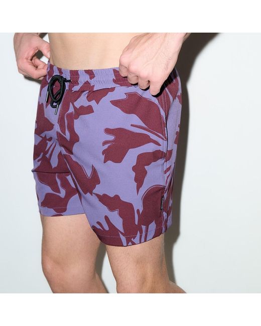 Playaluxe Purple Tulum Volley Swim Trunk Burgundy Lilac for men