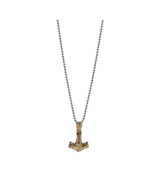 Ebru Jewelry Metallic Thor Hammer Sterling & Pendant Necklace for men