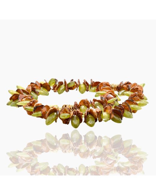 Lori Kaplan Design Metallic Keishi Pearls & Vesuvianite Choker
