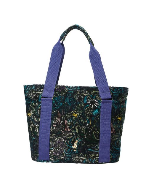 Natalia Petruch Blue Natasha Silk Velvet Tote Bag