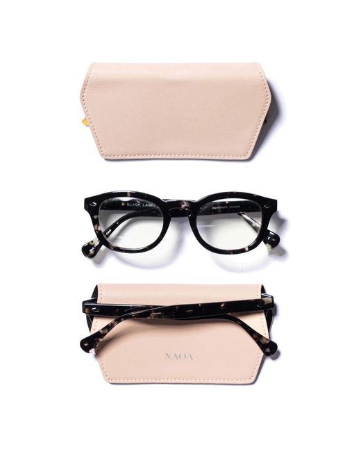 Naoa Black Slim Glasses Case Nude