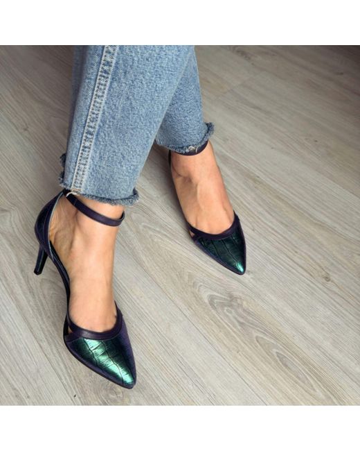 The 5Th Element Blue Cassandra Iridescent- Leather Pumps