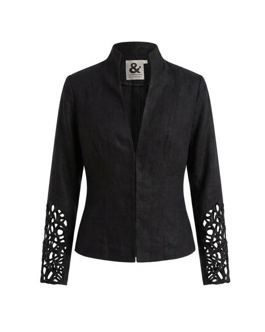 Taarach & Ampersand Black Threadline Cocoon Jacket