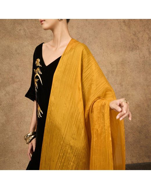 Silk and Bears Orange Silk Scarf – Hand-Dyed Mulberry Silk Shawl, Wedding & Evening Wrap