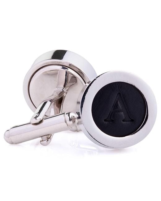 N'damus London Blue Regent Leather Letter Cufflinks for men