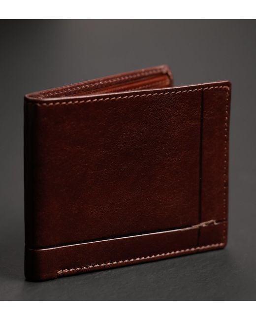Time Resistance Purple Leather Bifold Wallet for men