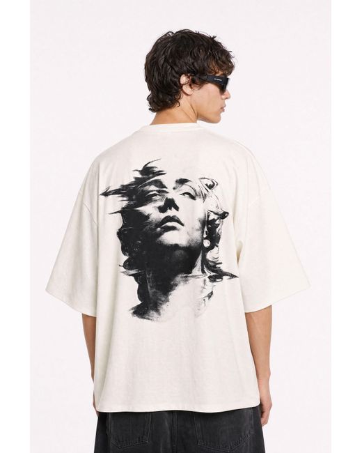 mysimplicated White Neutrals Dream State Oversized Off- Tee for men