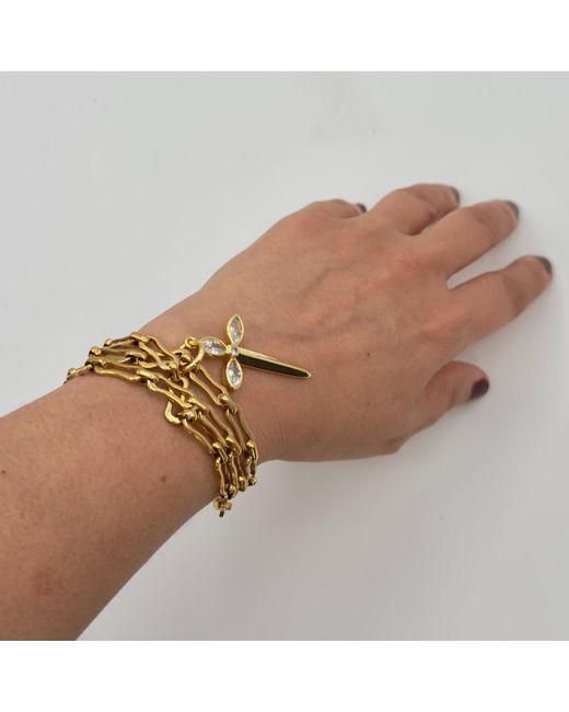 Jagged Halo Jewelry Metallic Karma Dagger Necklace
