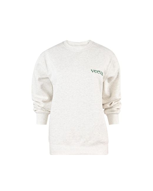 Veeva White Crewneck Sweatshirt