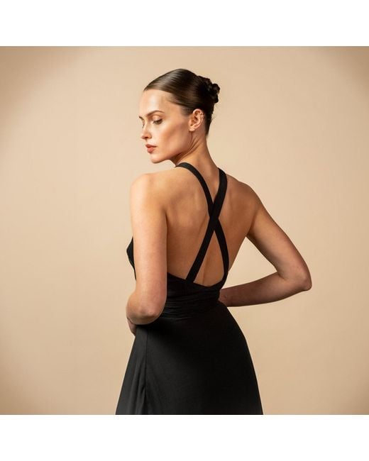 Anse Victorin Black Tiara Silk Dress