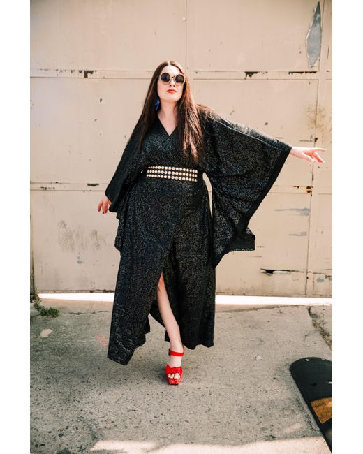 Byvinnik Black Bohémienne Sequin Kimono Robe