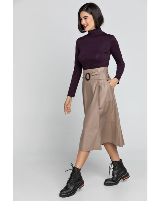 Conquista Purple Turtle Neck Top By