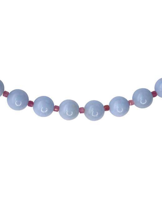 Bombyx House Blue Angelite Tourmaline Alternating Necklace