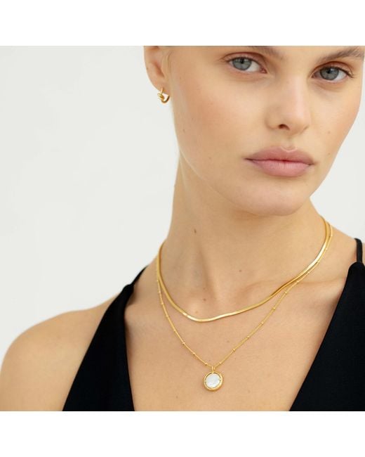 Arctic Fox & Co. Metallic Mother Of Pearl Pendant Necklace