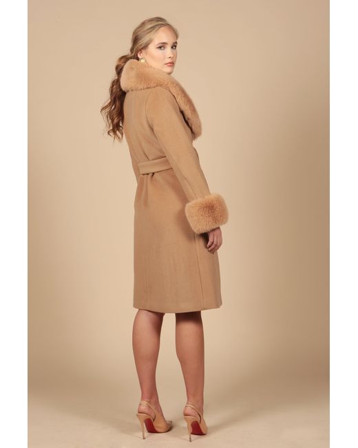 Santinni Brown Marlene Cashmere & Wool Coat