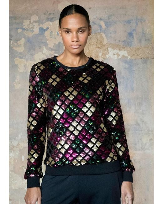 Any Old Iron Black Harlequeen Sequin Sweatshirt