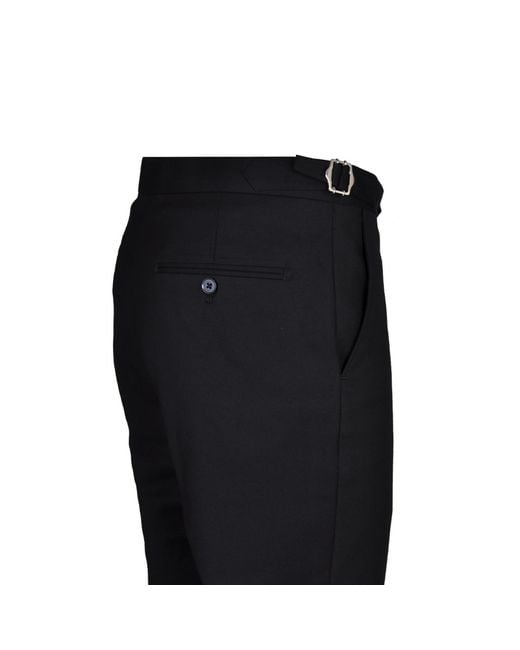 DAVID WEJ Black Ashford Relaxed Trouser With Side Adjusters for men