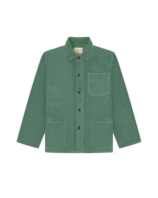 Uskees Green Buttoned Cord Overshirt for men