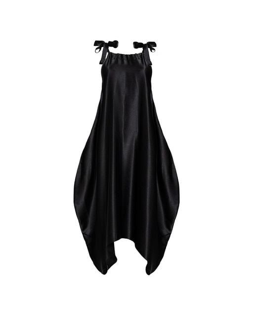 Bianca Popp Black Semiballoon Dress With Ribbons