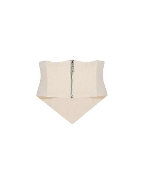 No'design White Neutrals Throne Zip-Up Corset