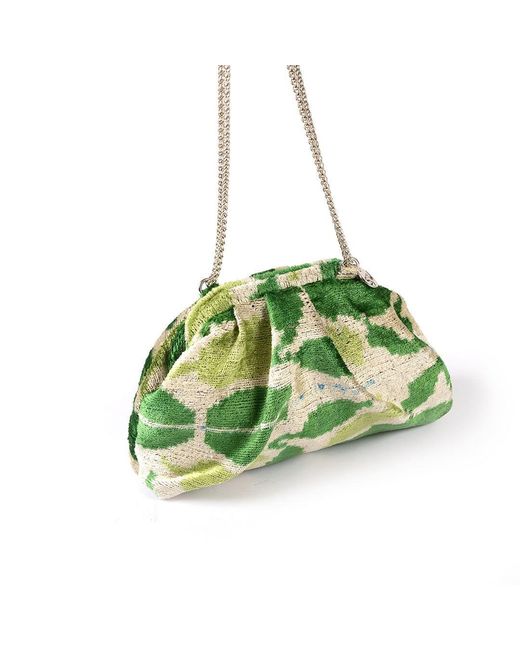 SJW BAGS LONDON Green Neutrals Victoria Ikat Multicolour Bag