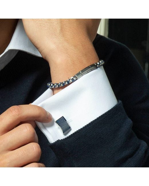 Tateossian Blue Thompson Box Chain Bracelet for men