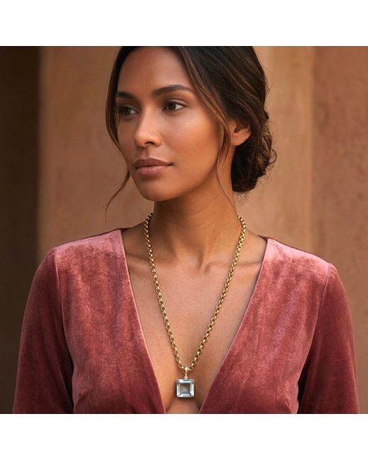 Persia Dona Jewelry Metallic Mini Square Locket Pendant Necklace