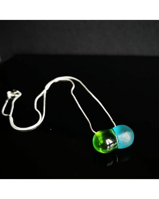 Laura Daili Blue Merged Souls Glass Pendant
