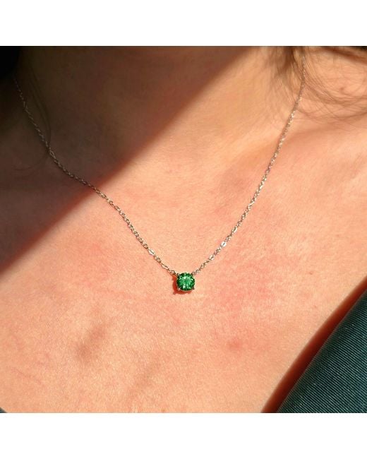 Harfi Green Emerald Crystal Sterling Necklace