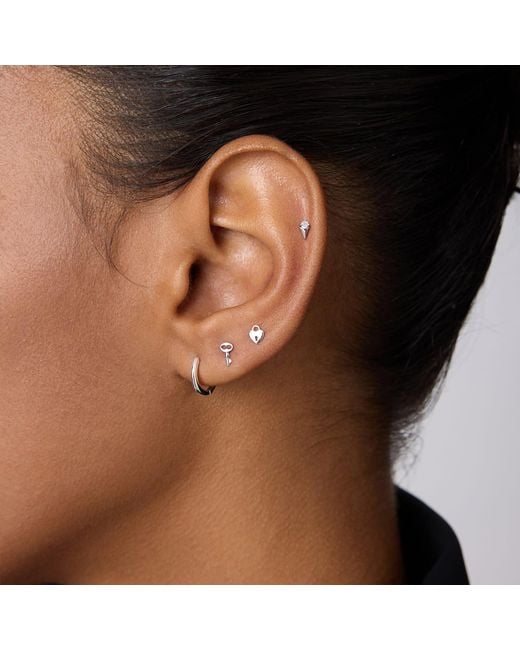 Vanhi White 14K Solid Freya Lab-Grown Diamond Flat Back Stud