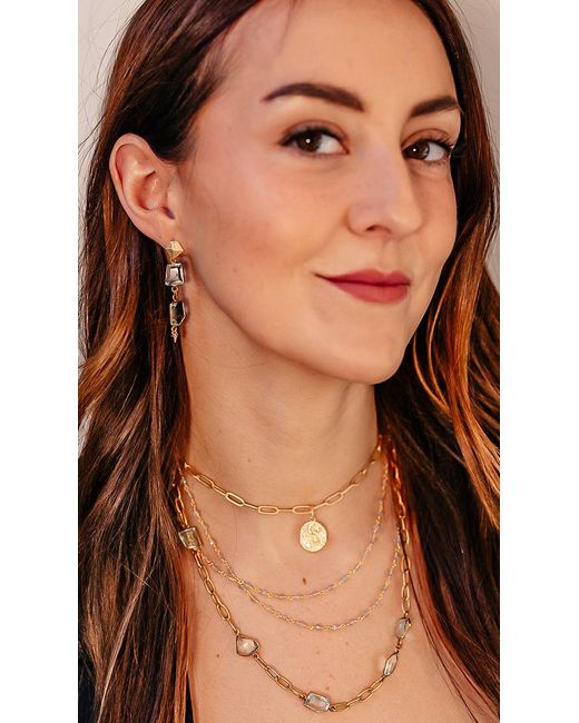 Loni Paul Jewelry Metallic Asymmetrical Quartz Crystal Necklace
