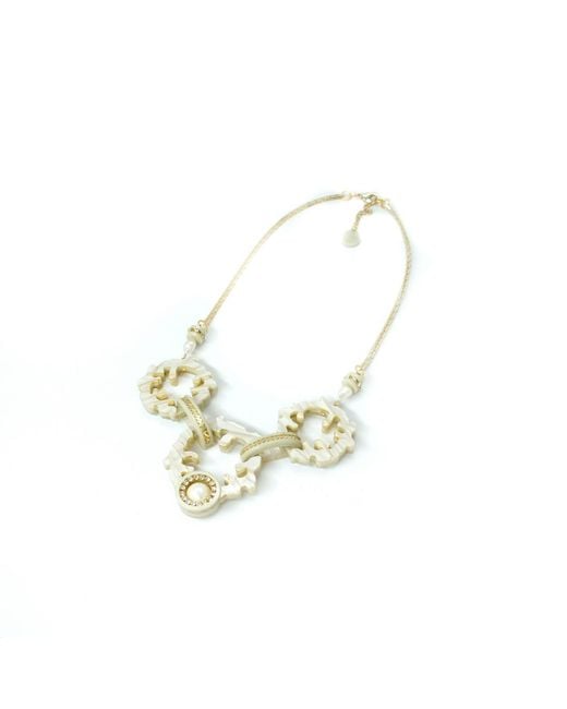 Gissa Bicalho Metallic Handmade Necklace Hoop Coral Clay