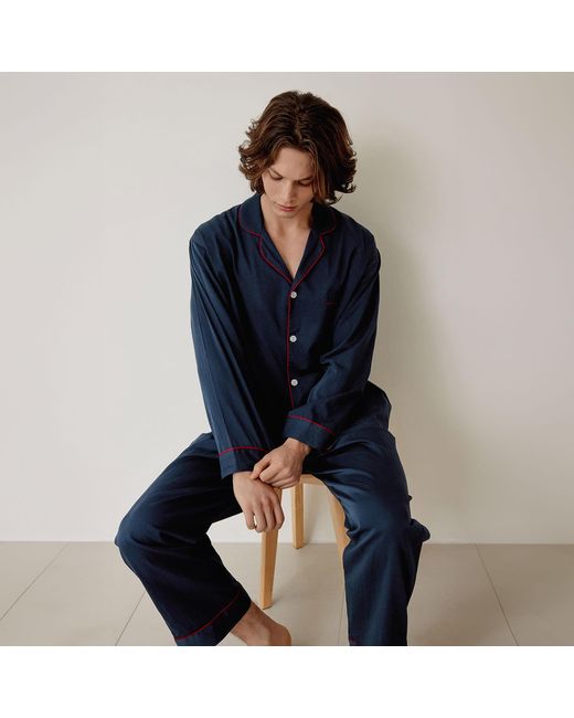 Luna Luz Blue Helen Cotton Long-Sleeve Pajama Set for men