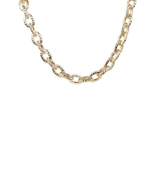 Saachi Metallic Hammered Chain Necklace