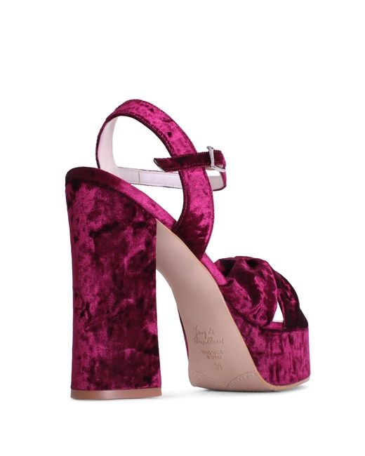 Terry De Havilland Purple Tyla Merlot Velvet Platform Heel